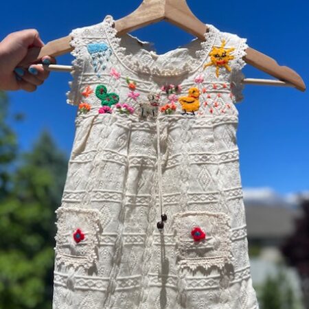 EMBROIDERED DRESS FOR GIRL IN COTTON SIZES 0,2,4,6,8